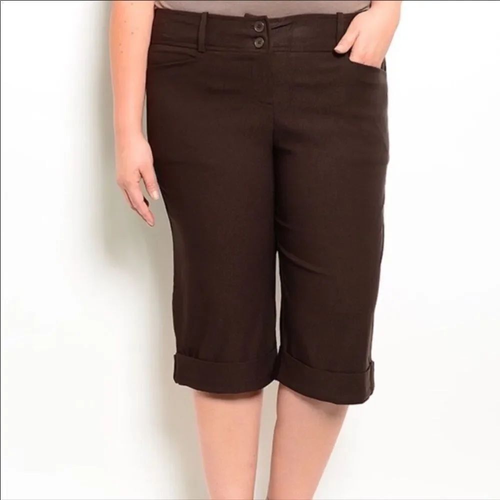 Rich Brown Mid Rise Crop Pants - Plus 2XL NWT